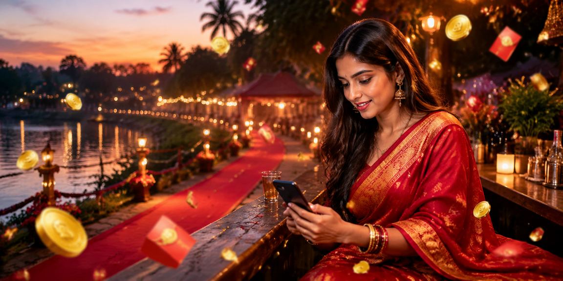 A bajeer user receiving a bonus in a red envelope at a night market in Cumilla